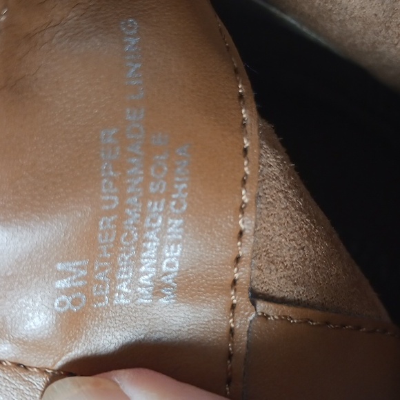 Gianni Bini, Sz 8M Tan Suede leather uppers, Belted, 3 " heels, Ankle Boots - Picture 9 of 10